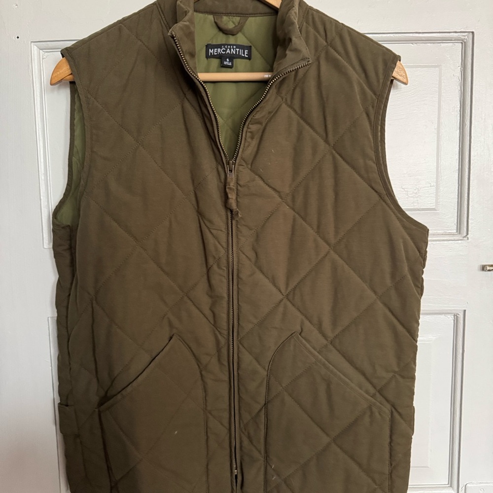 Men's Olive Quilted Vest